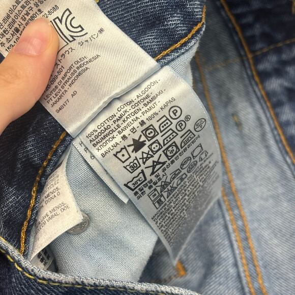 Levis 505 Red Tab Blue Mens 42x31 Regular Fit Straight Leg Mid Wash Denim Jeans - Picture 7 of 14